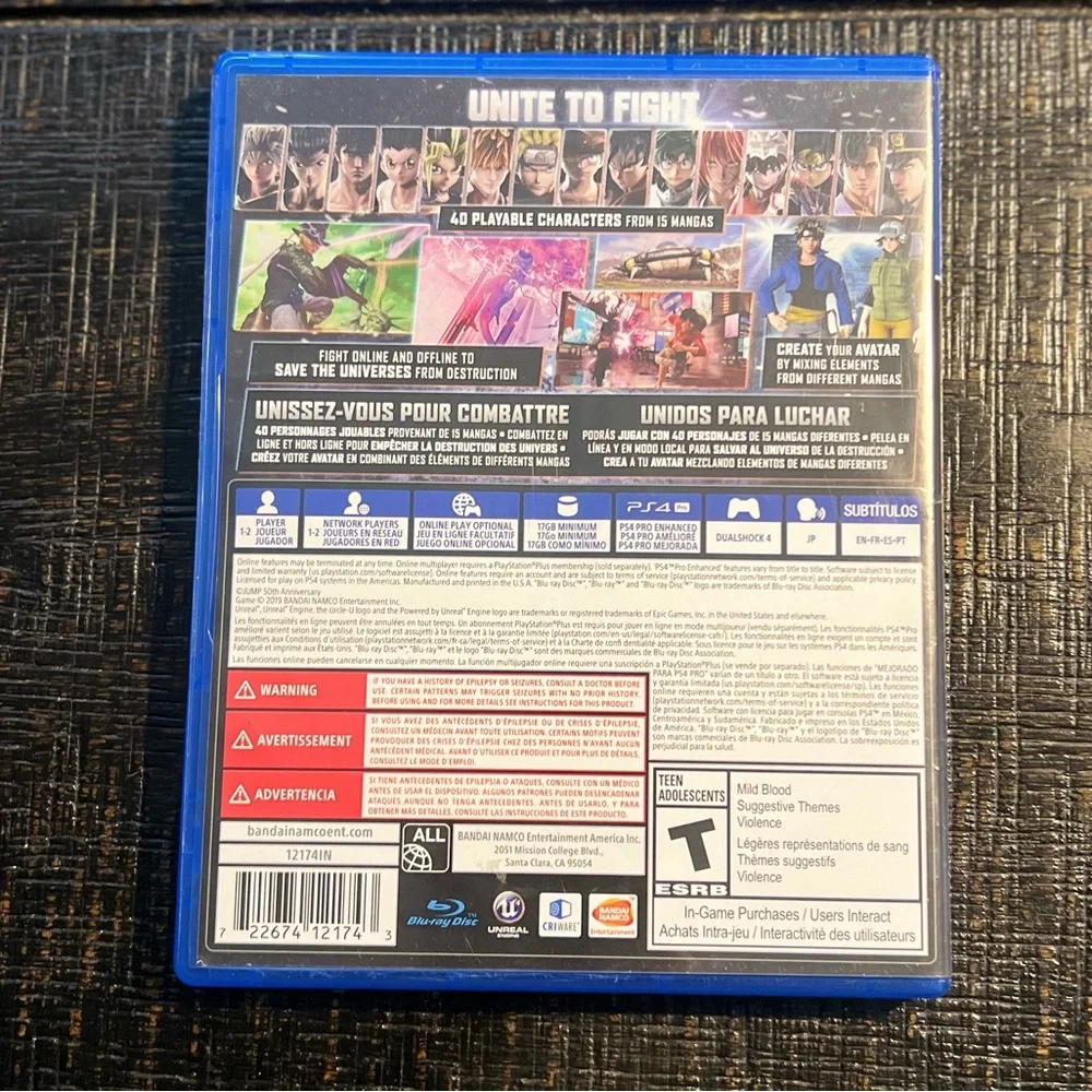 PS4 Jump Force Sony PlayStation 4 video game